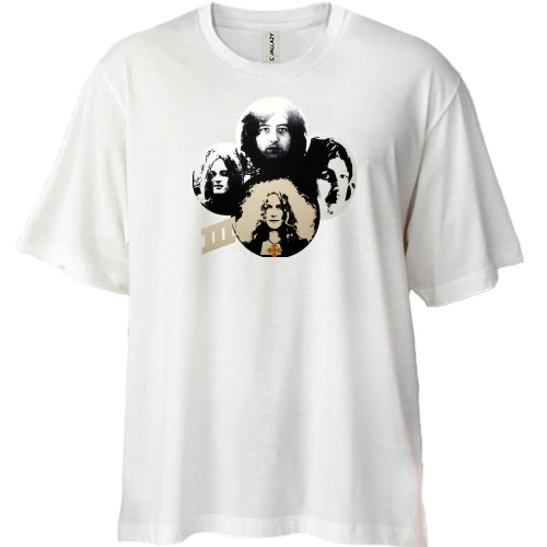 Футболка двонитка Oversize, Білий, Led Zeppelin III