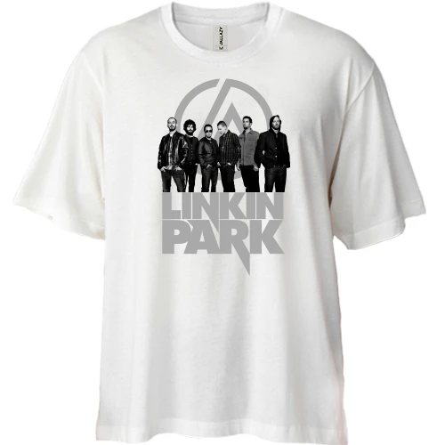 Футболка двунитка Oversize, Белый, Linkin Park Band
