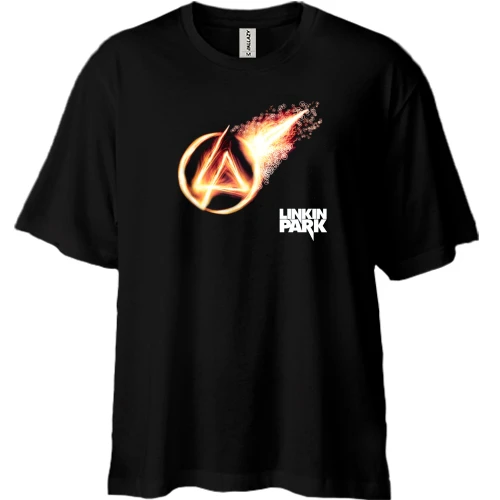 Футболка двонитка Oversize, Чорний, Linkin Park (комета)