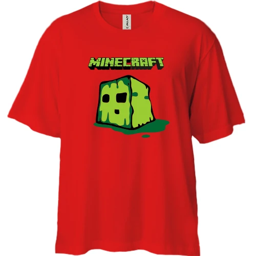 Футболка двунитка Oversize, Красный, Creeper