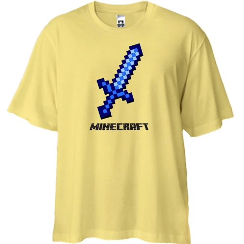 Футболка двунитка Oversize, Желтый, Мечь Minecraft