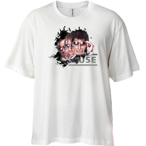 Футболка двунитка Oversize, Белый, Muse Band