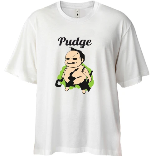 Футболка двунитка Oversize, Белый, Pudge Dota 2