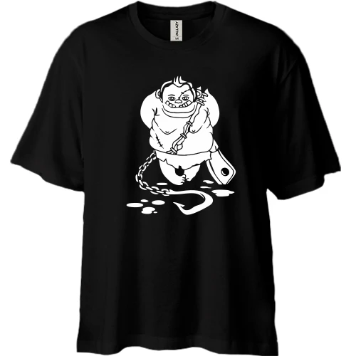Футболка двонитка Oversize, Чорний, Пуджик (М'ясник)
