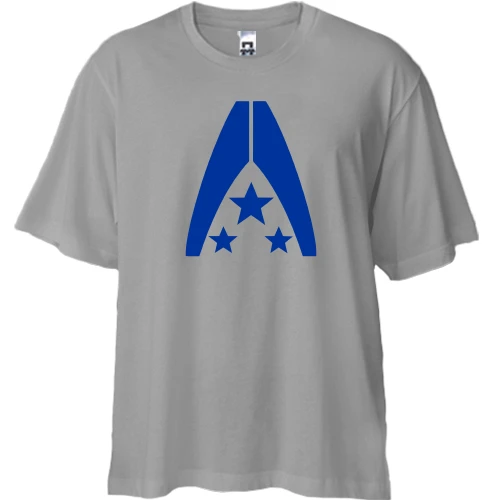 Футболка двунитка Oversize, Синий, Mass Effect Alliance