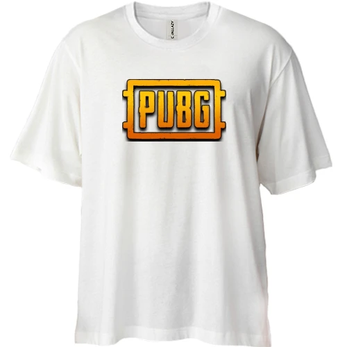 Футболка двонитка Oversize, Білий, PUBG (c)