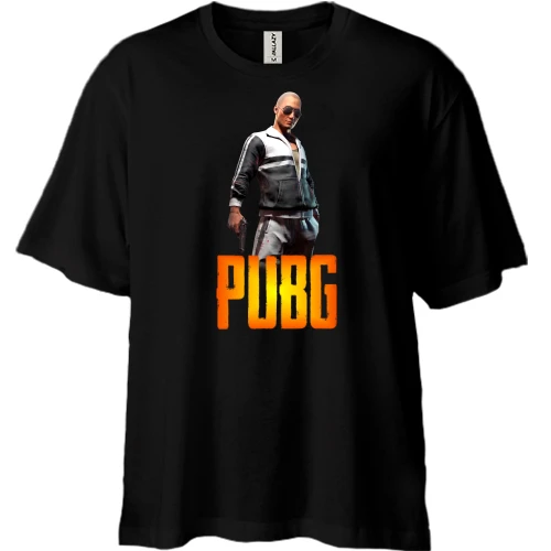 Футболка двунитка Oversize, Черный, с персонажем PUBG (2)