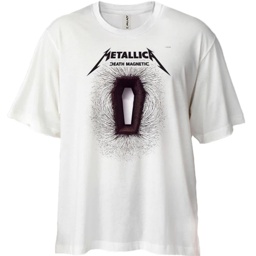 Футболка двунитка Oversize, Белый, Metallica - Death Magnetic (2)