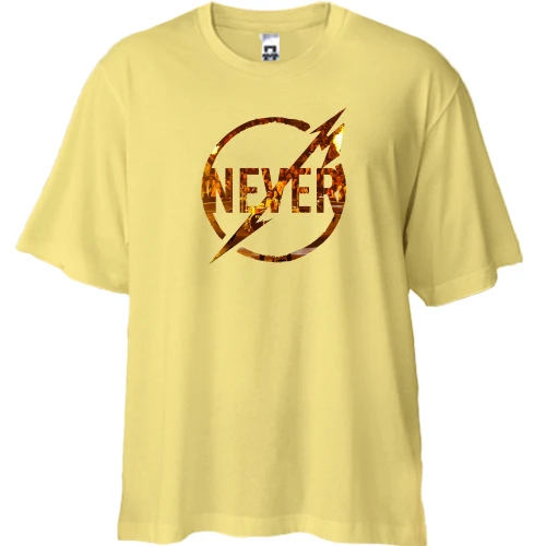 Футболка двунитка Oversize, Желтый, Metallica Never