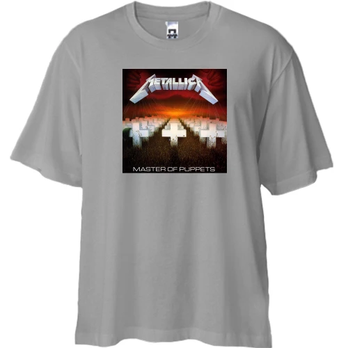 Футболка двунитка Oversize, Серый, Metallica Master of puppets (2)