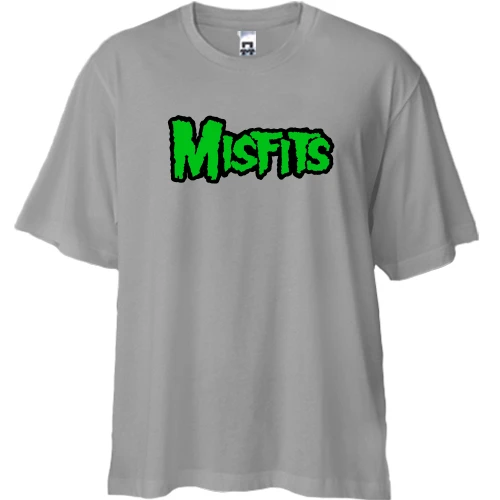 Футболка двунитка Oversize, Серый, The Misfits Logo