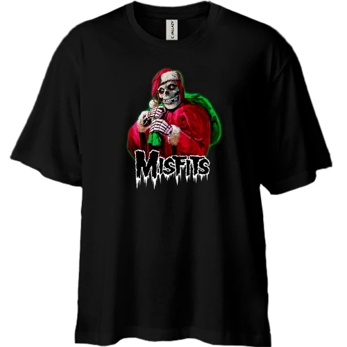 Футболка двунитка Oversize, Черный, The Misfits Santa
