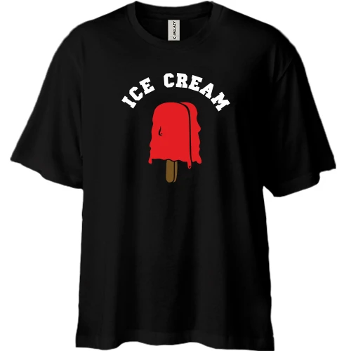 Футболка двонитка Oversize, Чорний, Морозиво Ice Cream