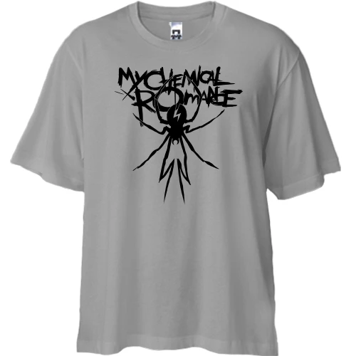 Футболка двунитка Oversize, Синий, My Chemical Romance с пауком