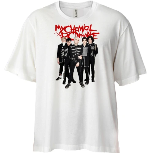 Футболка двунитка Oversize, Белый, My Chemical Romance Band