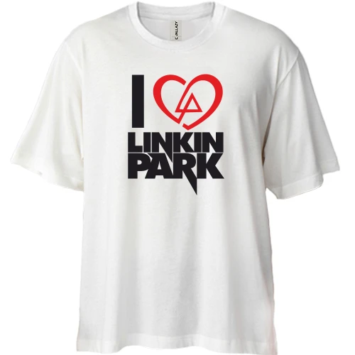 Футболка двунитка Oversize, Белый, I love linkin park (Я люблю Linkin Park)