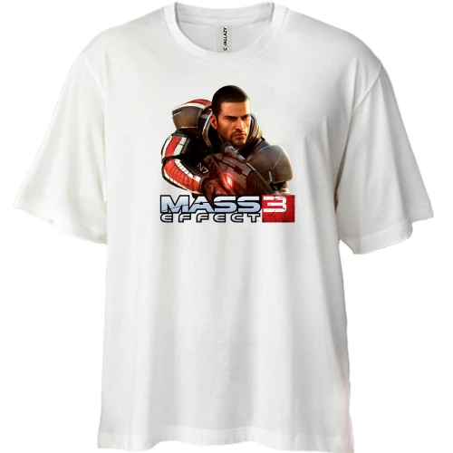 Футболка двонитка Oversize, Синій, Mass Effect 3