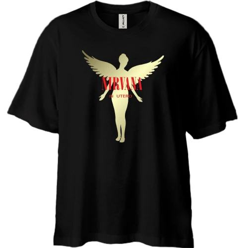 Футболка двунитка Oversize, Черный, Nirvana In Utero (2)