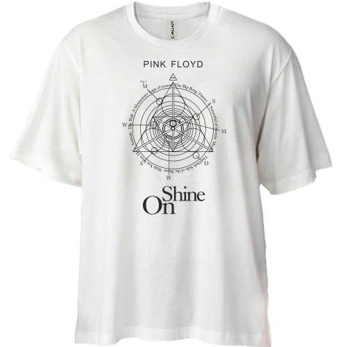 Футболка двунитка Oversize, Белый, Pink Floyd - Shine On