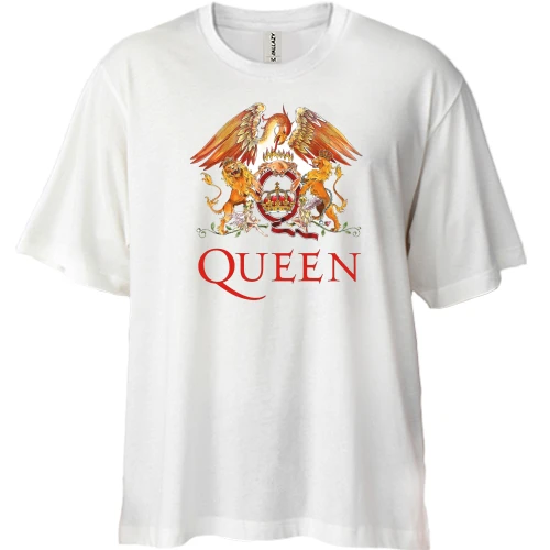 Футболка двунитка Oversize Queen color logo