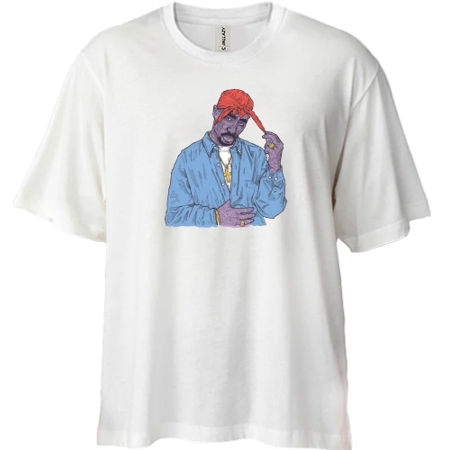 Футболка двонитка Oversize з 2PAC ілюстрація (2)