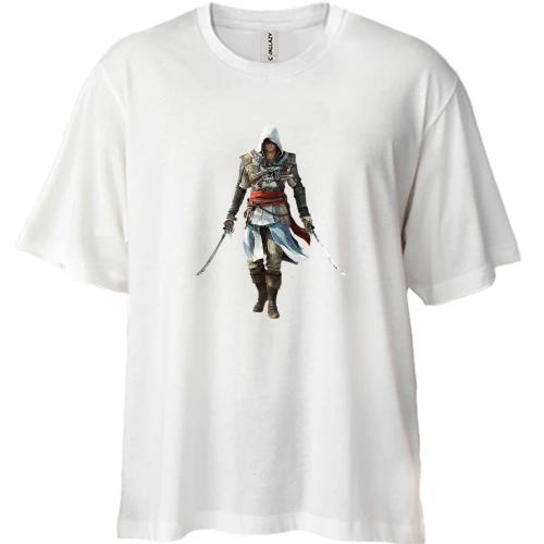Футболка двунитка Oversize, Белый, Assassin's Creed IV