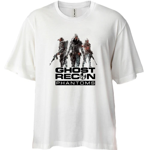 Футболка двунитка Oversize, Белый, Ghost Recon Phantoms