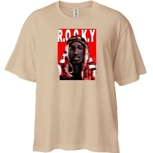Футболка двонитка Oversize, Чорний, з Asap Rocky в хіджабі