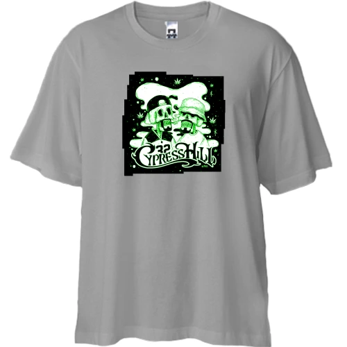 Футболка двунитка Oversize, Серый, с Cypress Hill арт