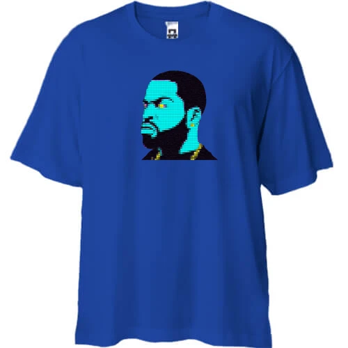 Футболка двунитка Oversize, Синий, с Drake