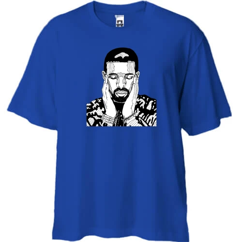 Футболка двунитка Oversize с задумчивым Drake