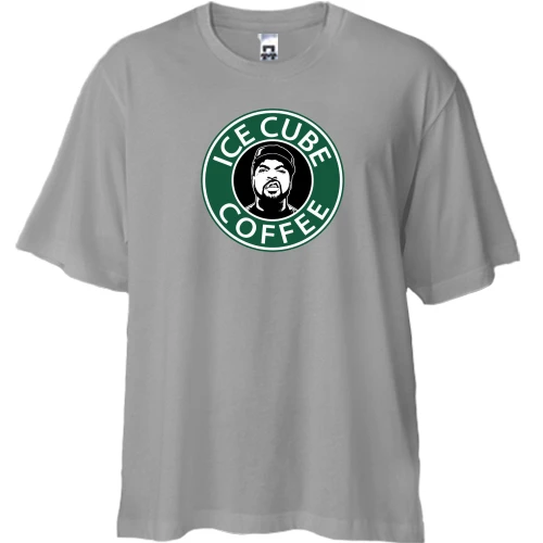 Футболка двунитка Oversize, Синий, Ice Cube coffee