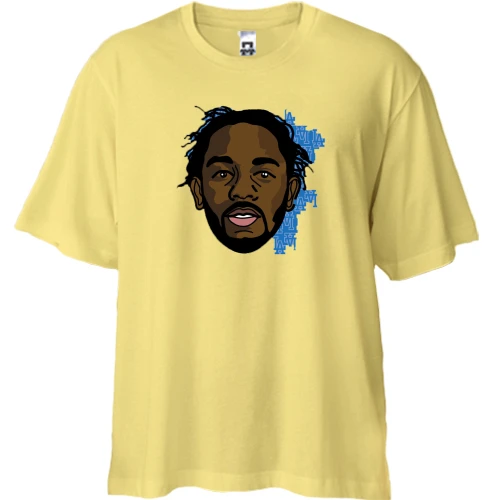 Футболка двонитка Oversize, Жовтий, з усміхненим Lil Wayne (2)