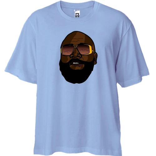 Футболка двунитка Oversize, Белый, с улыбающимся Rick Ross
