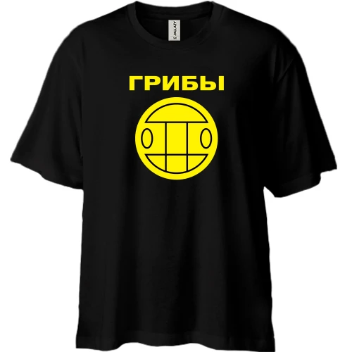 Футболка двунитка Oversize Грибы