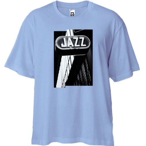 Футболка двунитка Oversize, Белый, с вывеской Jazz