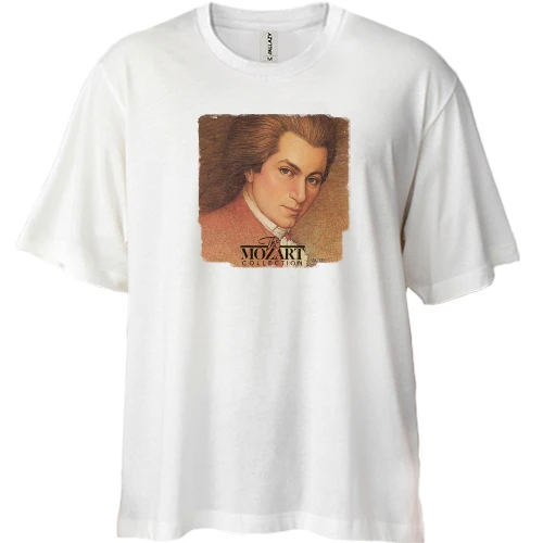 Футболка двунитка Oversize, Белый, с Моцартом «The Mozart Collection»