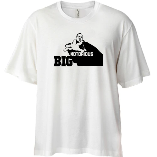 Футболка двонитка Oversize, Білий, з Big Notorious (2)