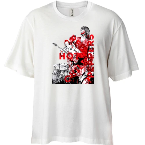 Футболка двунитка Oversize, Белый, Red Hot Chili Peppers ART 2