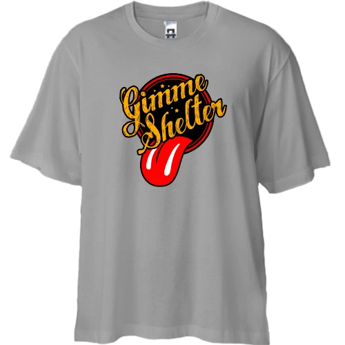 Футболка двонитка Oversize, Сірий, Rolling Stones Gimme Shelter