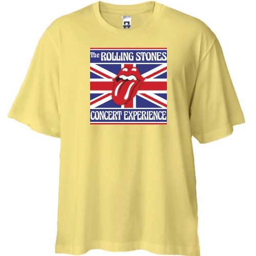 Футболка двунитка Oversize, Желтый, Rolling Stones Concert Expereance