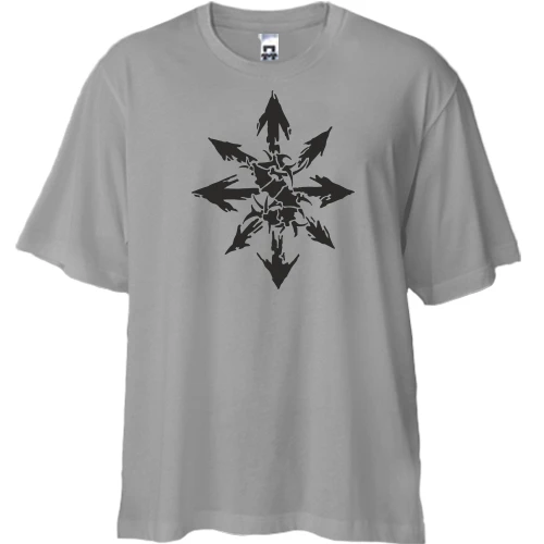 Футболка двунитка Oversize, Серый, Sepultura Chaos