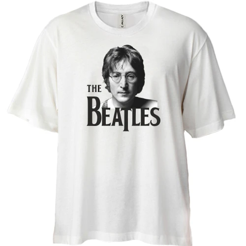 Футболка двунитка Oversize, Белый, Джон Леннон (The Beatles)
