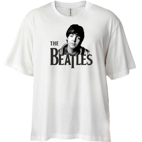 Футболка двунитка Oversize, Белый, Пол Маккартни (The Beatles)