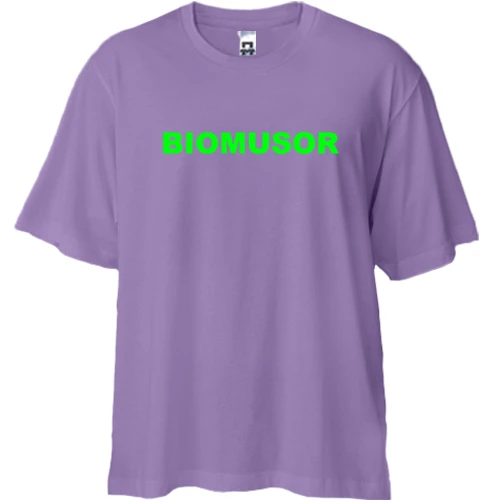 Футболка двонитка Oversize з написом "Biomusor"