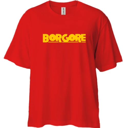 Футболка двунитка Oversize с логотипом "Borgore"