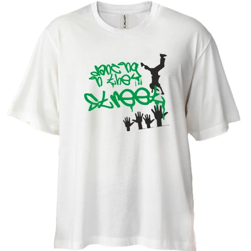 Футболка двунитка Oversize, Белый, Dancing in the street