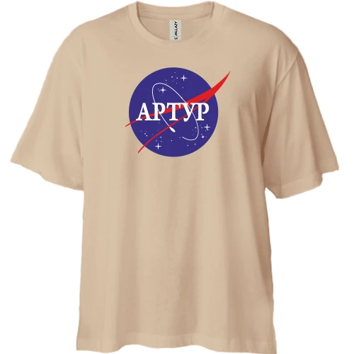 Футболка двунитка Oversize, Черный, Артур (NASA Style)