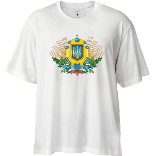 Футболка двунитка Oversize, Белый, Бог береже Україну