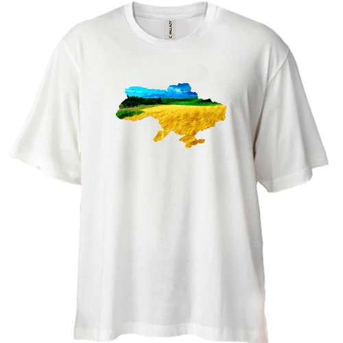 Футболка двонитка Oversize, Білий, Моя Україна